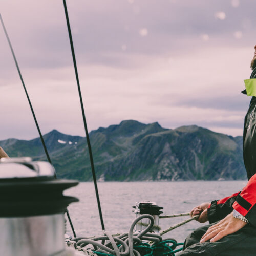 Landskab på arktisk safari med fiskeri