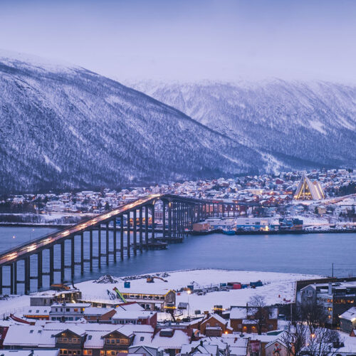 Udsigt over Tromsø vinter