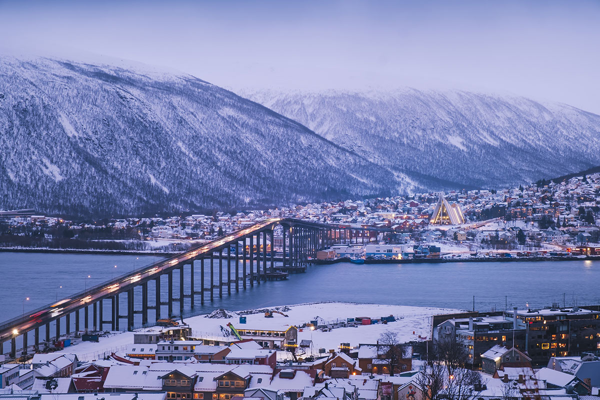 Udsigt over Tromsø vinter
